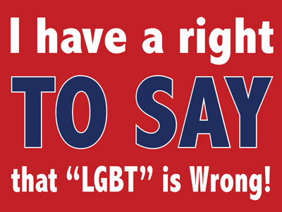 Right to Say LGBT Wrong Red